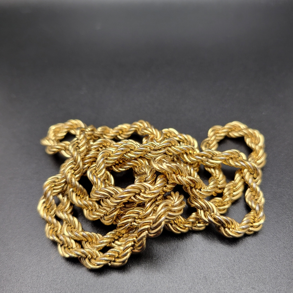 Vintage Monet Gold-Tone Rope Chain Necklace - Picture 8 of 8